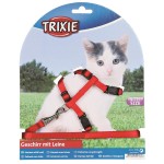 TRIXIE Kätzchengeschirr mit Leine Nylon 19-31 cm 8 mm 1,20 m farblich sortiert