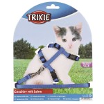 TRIXIE Kätzchengeschirr mit Leine Nylon 19-31 cm 8 mm 1,20 m farblich sortiert