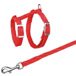 TRIXIE Geschirr mit Leine reflektierend sortiert 18-35 cm/10 mm 1,30m für Katzen