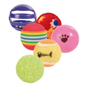 TRIXIE Spielzeug SET SPIELBÄLLE  ø 3,5-4 cm Inhalt 6 Stück für Katzen