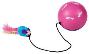 TRIXIE Spielzeug TURBINO BALL mit Motor und Maus ø 9cm für Katzen