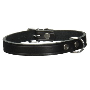 TRIXIE Halsband Basic S 28-34 cm/14 mm Leder schwarz für Hunde