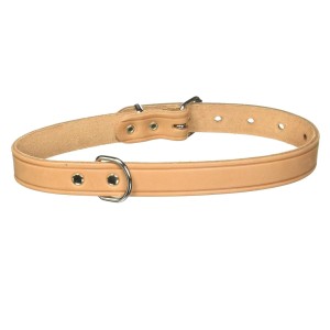TRIXIE Halsband Basic L 47-57 cm/25 mm Leder natur für Hunde