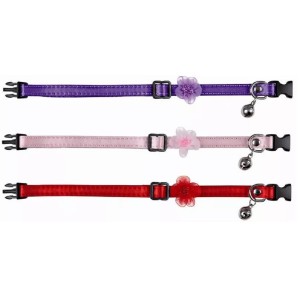 TRIXIE Katzenhalsband mit Blume Satin snap & easy farblich sortiert