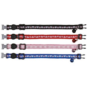TRIXIE Katzenhalsband Motivband mit HERZEN Nylon snap & easy farblich sortiert