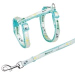 TRIXIE Geschirr mit Leine Motivband Nylon 22-36 cm 10 mm 1,20 m für Katzen