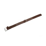 KARLIE Halsband VINTAGE STRASS Leder Braun 40mm 65cm...
