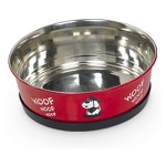 NOBBY Edelstahlnapf HEAVY WOOF Rot rutschfest 13,5 cm...