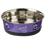 NOBBY Edelstahlnapf HEAVY WOOF rutschfest Lila 16,5 cm...
