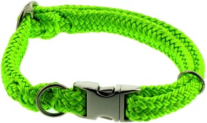 DINOLEINE Halsband KLICK-HALSBAND Polyester 8mm Größe S/30-45cm Hunde Neongrün
