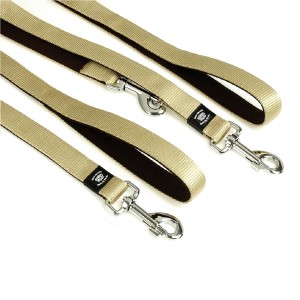 KARLIE Führleine ART SPORTIV PLUS 25mm 100cm Beige/Braun doubliert für Hunde