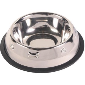 TRIXIE Hundenapf EDELSTAHLNAPF mit Prägung 0,45 l ø 14 cm