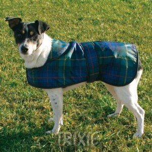 TRIXIE Hundemantel Tcoat Marseille M 45cm Blau kariert gefüttert