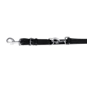 TRIXIE Leine Active V-Leine gebuggt S-M 2,00m/14mm Zügelleder schwarz für Hunde