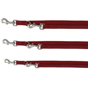 TRIXIE Führleine Softline Reflect Stripe V-Leine L-XL 2,00m/25mm bordeaux Hunde