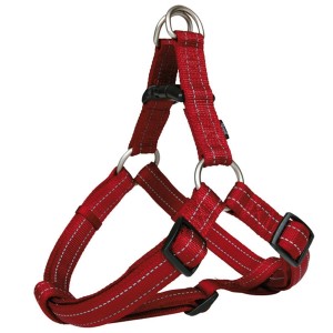 TRIXIE Geschirr Softline Reflect Stripe L 65-80cm/25mm bordeaux für Hunde