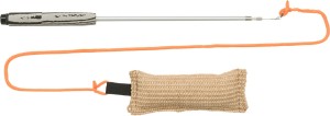 TRIXIE Training Reizangel Jute-Dummy 19cm leichte Teleskopangel 2,20m für Hunde