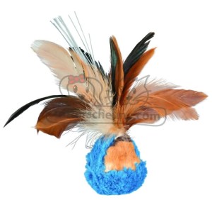 TRIXIE Spielzeug STEH-AUF-FEDERBALL LED-Stäbchen Plüsch 15cm für Katzen