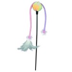 TRIXIE Spielzeug Spielangel mit Ball Federn Sound und LED...
