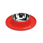 BEEZTEES Napf EDELSTAHLNAPF Silikon rot 24 x 4,5cm 250ml...